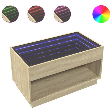 Vidaxl salontafel met infinity led 90x50x50 cm sonoma eikenkleurig