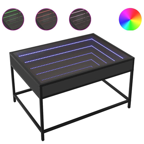 Vidaxl salontafel met infinity led 70x50x41 cm zwart