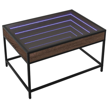 Vidaxl salontafel met infinity led 70x50x41 cm bruin eikenkleurig