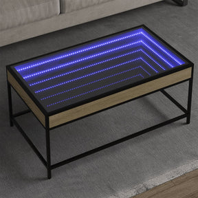 Vidaxl salontafel met infinity led 90x50x41 cm sonoma eikenkleurig