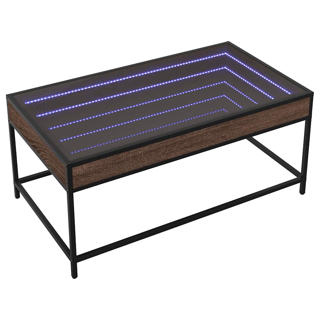 Vidaxl salontafel met infinity led 90x50x41 cm bruin eikenkleurig