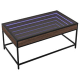 Vidaxl salontafel met infinity led 90x50x41 cm bruin eikenkleurig