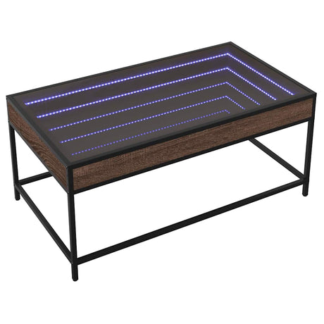 Vidaxl salontafel met infinity led 90x50x41 cm bruin eikenkleurig