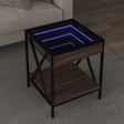 Vidaxl salontafel met infinity led 40x40x49 cm bruin eikenkleurig