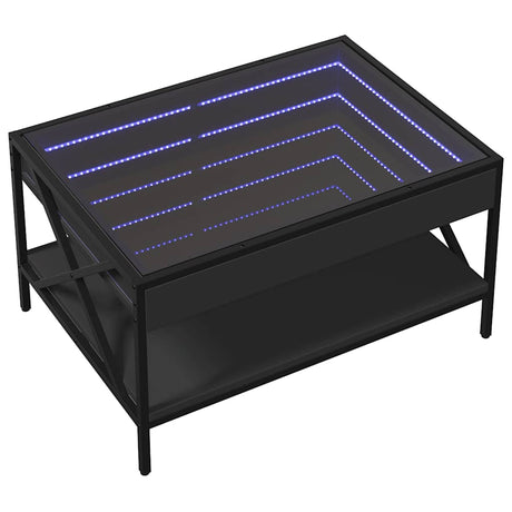 Vidaxl salontafel met infinity led 70x50x38 cm zwart