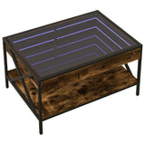 Vidaxl salontafel met infinity led 70x50x38 cm gerookt eikenkleurig
