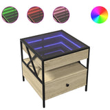 Vidaxl salontafel met infinity led 50x50x51 cm sonoma eikenkleurig