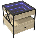 Vidaxl salontafel met infinity led 50x50x51 cm sonoma eikenkleurig