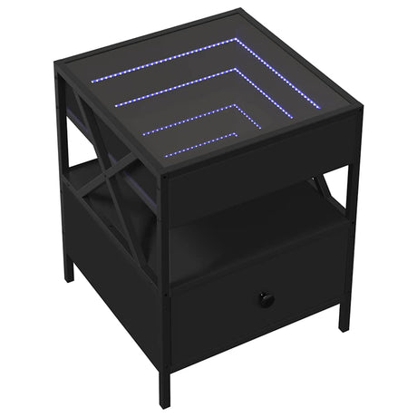 Vidaxl salontafel met infinity led 40x40x51 cm zwart