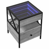 Vidaxl salontafel met infinity led 40x40x51 cm grijs sonoma eikenkleur