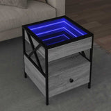Vidaxl salontafel met infinity led 40x40x51 cm grijs sonoma eikenkleur