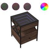Vidaxl salontafel met infinity led 40x40x51 cm bruin eikenkleurig