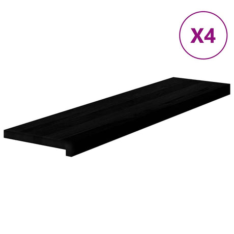 Vidaxl traptreden 4 st 100x30x2 cm massief eikenhout bruin-zwart