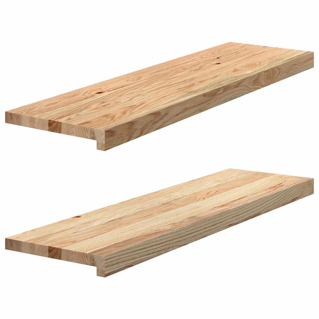 Vidaxl traptreden 2 st 90x25x2 cm onbehandeld massief eikenhout