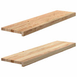 Vidaxl traptreden 2 st 100x25x2 cm onbehandeld massief eikenhout