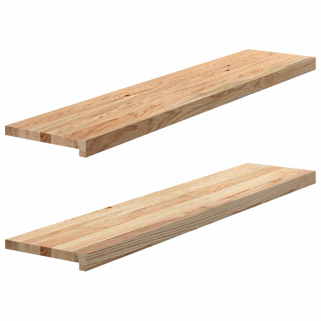 Vidaxl traptreden 2 st 120x30x2 cm onbehandeld massief eikenhout