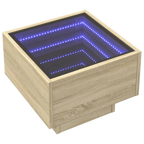 Vidaxl nachtkastje met infinity led 40x40x30 cm sonoma eikenkleurig