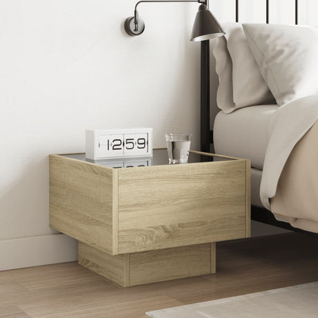 Vidaxl nachtkastje met infinity led 40x40x30 cm sonoma eikenkleurig