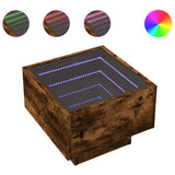 Vidaxl nachtkastje met infinity led 40x40x30 cm gerookt eikenkleurig