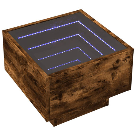 Vidaxl nachtkastje met infinity led 40x40x30 cm gerookt eikenkleurig