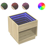 Vidaxl nachtkastje met infinity led 50x50x50 cm sonoma eikenkleurig