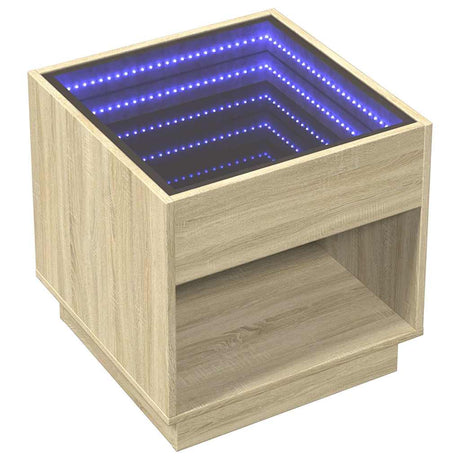 Vidaxl nachtkastje met infinity led 50x50x50 cm sonoma eikenkleurig
