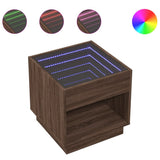 Vidaxl nachtkastje met infinity led 50x50x50 cm bruin eikenkleurig