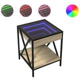 Vidaxl nachtkastje met infinity led 40x40x49 cm sonoma eikenkleurig