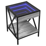 Vidaxl nachtkastje met infinity led 40x40x49 cm grijs sonoma eiken