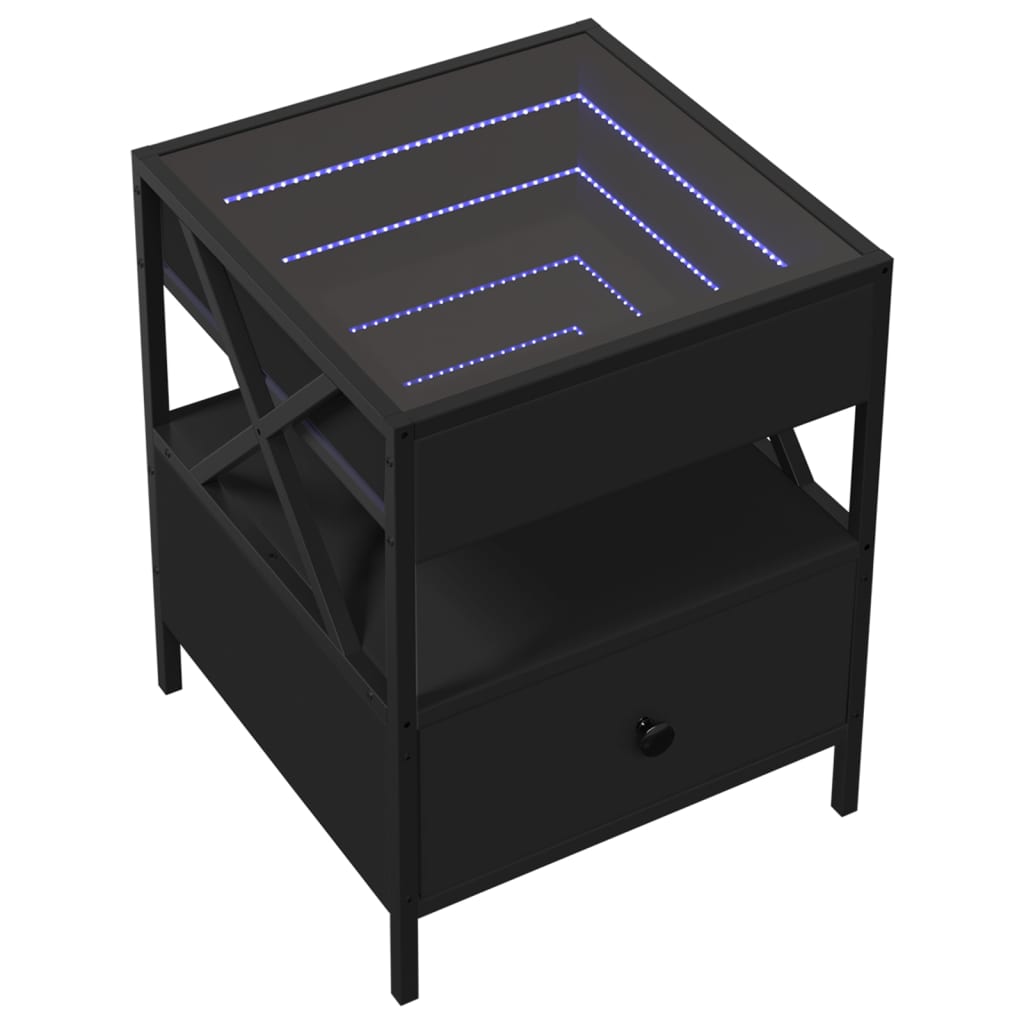 Vidaxl nachtkastje met infinity led 40x40x51 cm zwart