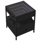 Vidaxl nachtkastje met infinity led 40x40x51 cm zwart