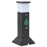 Vidaxl tuinstopcontact met lamp en grondpin 2-wegs 16x16x39,5 cm