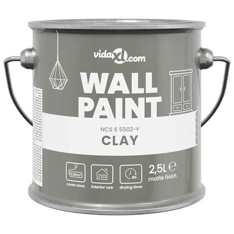 Vidaxl muurverf grijs 2,5 l wandprint