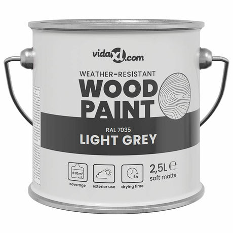 Vidaxl houtverf grijs 2,5 l wandprint