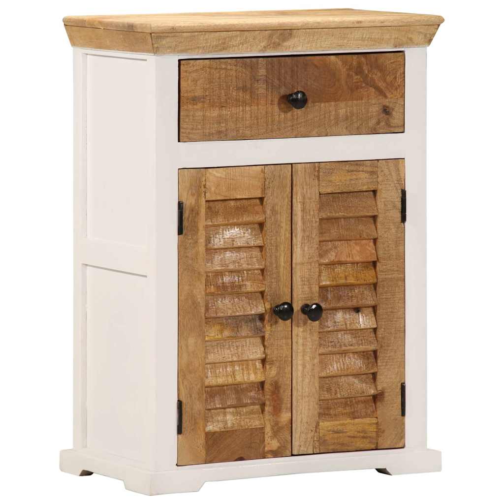 Vidaxl dressoir 55x30x73 cm massief ruw mangohout wit en bruin