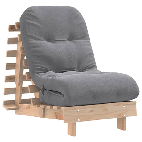 Vidaxl futon slaapbank met matras 60x206x11 cm massief grenenhout