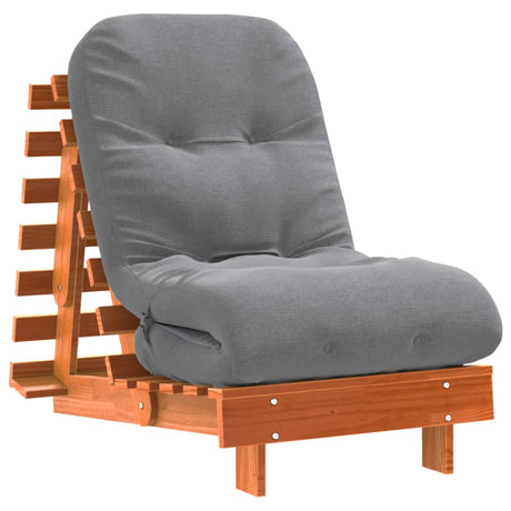 Vidaxl futon slaapbank met matras 60x206x11 cm grenenhout wasbruin