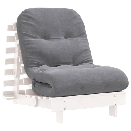 Vidaxl futon slaapbank met matras 70x206x11 cm massief grenenhout wit