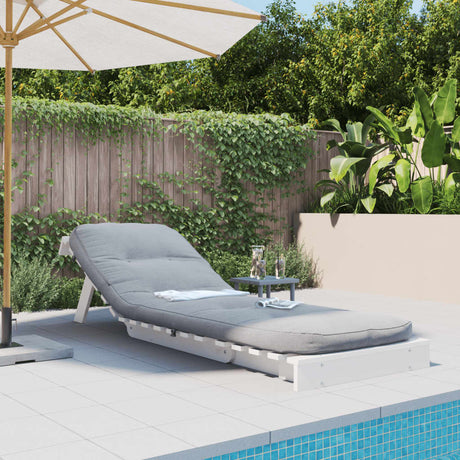 Vidaxl futon slaapbank met matras 70x206x11 cm massief grenenhout wit