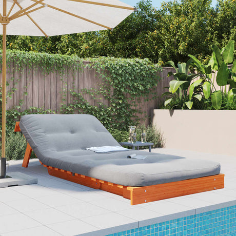 Vidaxl futon slaapbank met matras 90x206x11 cm grenenhout wasbruin