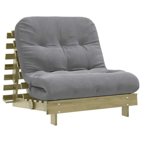 Vidaxl futon slaapbank met matras 90x206x11 cm geïmpregneerd hout