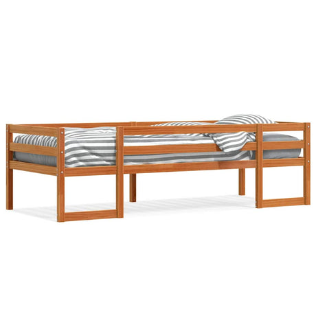 Vidaxl kinderbedframe massief grenenhout wasbruin 90x200 cm