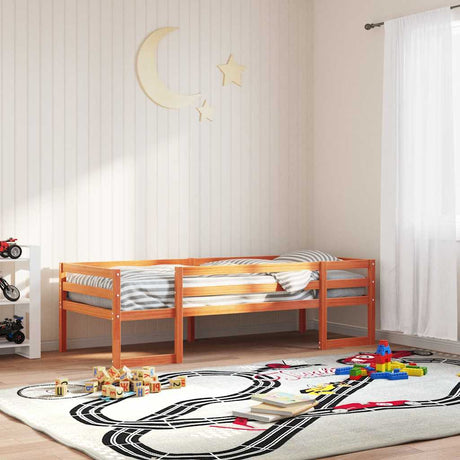 Vidaxl kinderbedframe massief grenenhout wasbruin 90x200 cm