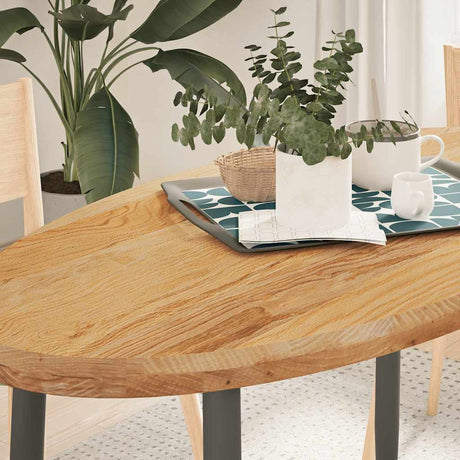 Vidaxl tafelblad 120x60x4 cm ovaal massief eikenhout lichtbruin