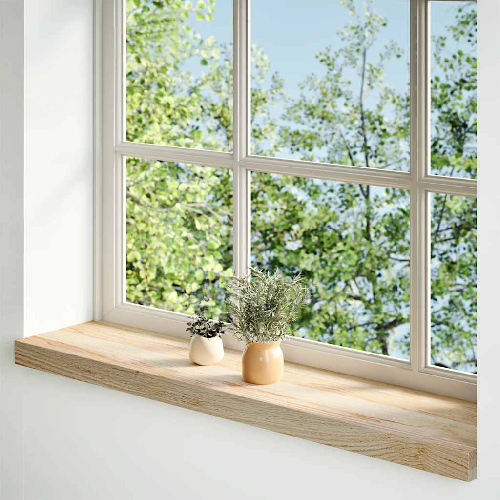 Vidaxl Window Sills 2 ST NON Traité de chêne solide 80x20x2 cm