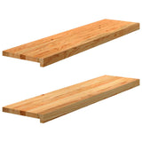 Vidaxl Window Sills 2 PCS 100x30x2 cm Solid eik lysebrun