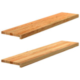 Vidaxl Window Sills 2 PCS 120x30x2 cm Solid eik lysebrun