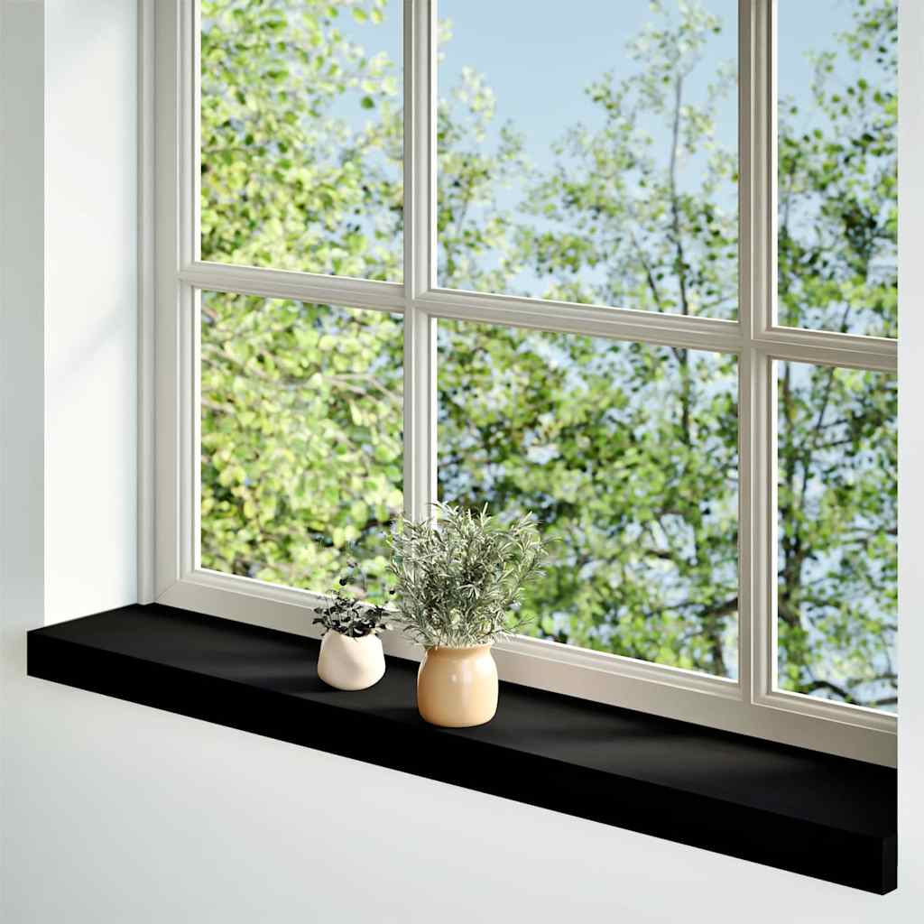 VIDAXL -Fensterbänke 2 ST 80x15x2 cm Feste Eichenholz dunkelbraun