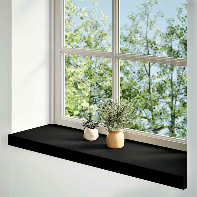 Vidaxl vensterbanken 2 st 90x25x2 cm massief eikenhout bruin-zwart