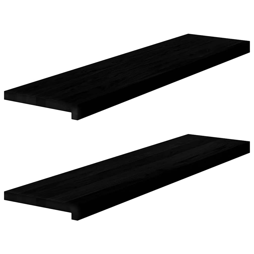 Sills de ventana Vidaxl 2 PCS 100x25x2 cm de roble sólido marrón oscuro